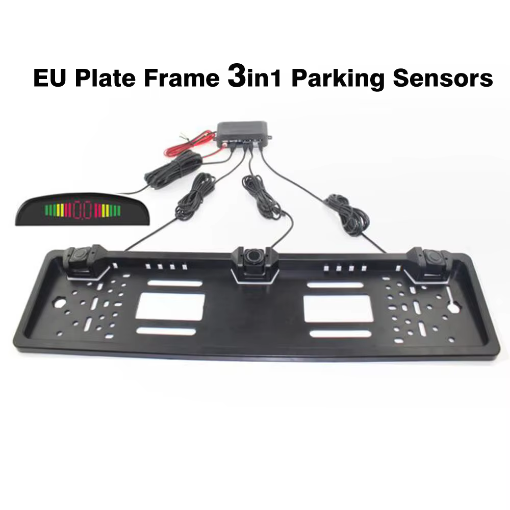 Car Parking Sensor EU License Plate Frame with 3 Sensors