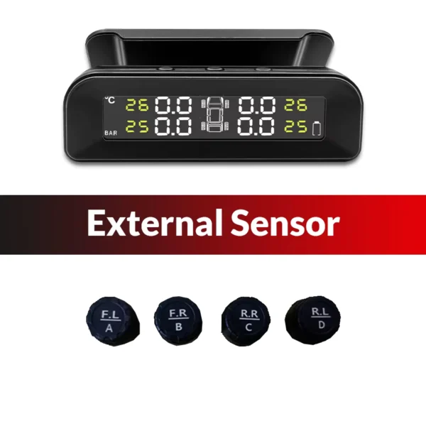 ACCEO TPMS with Solar USB Charging and 4 Tire Sensors