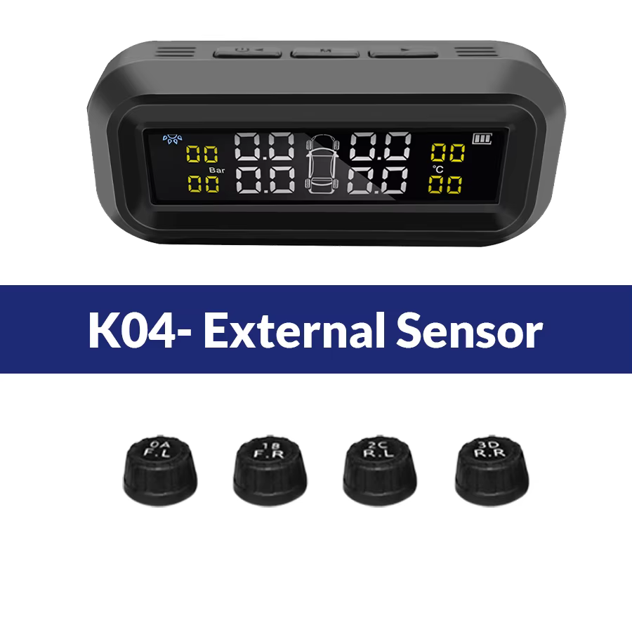 Wireless TPMS Tire Pressure & Temperature Monitor with Alarm