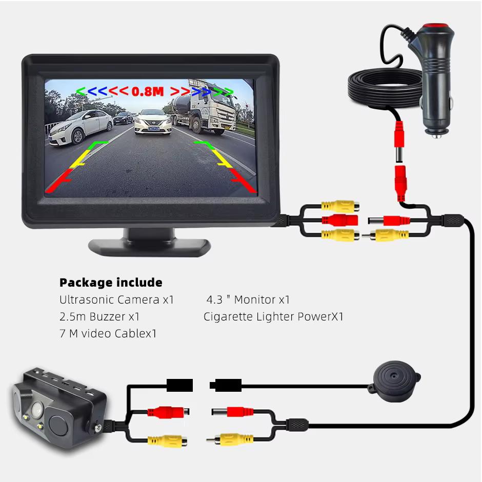 Easy Install Backup Reversing Camera with Monitor Kit