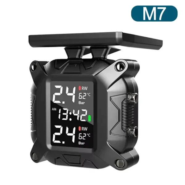 Solar Motorcycle TPMS Tire Pressure & Temperature Monitor