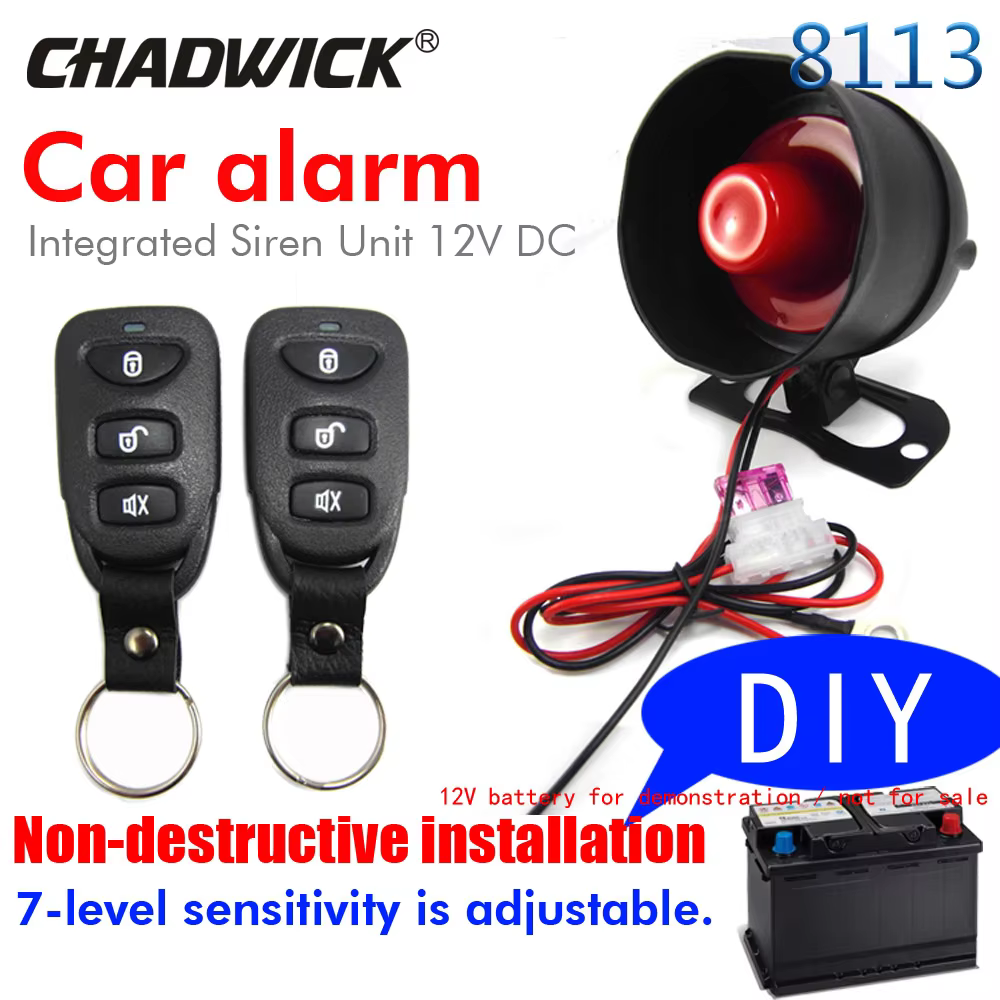 Universal 12V Vehicle Car Burglar Alarm Security System with 2 Remotes