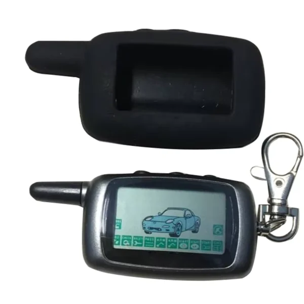 A9 2-Way LCD Remote with Silicone Case for Car Alarm