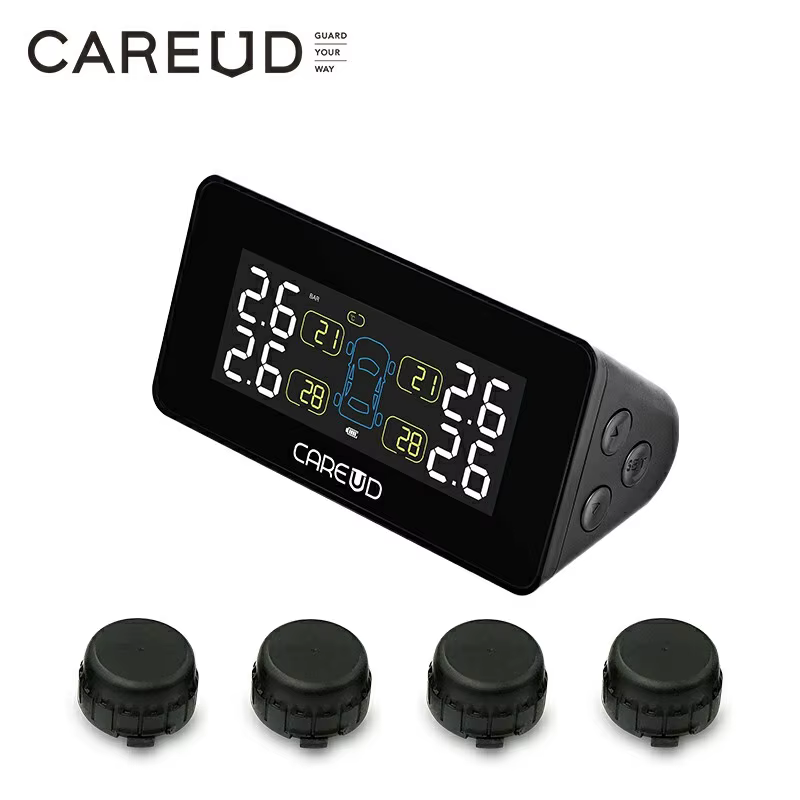 CAREUD Solar Wireless Tire Pressure Monitoring System with 4 Sensors