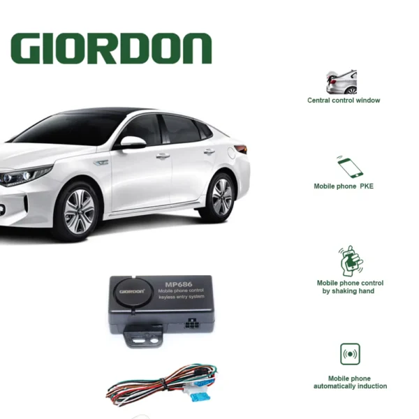 GIORDON Smartphone Car Alarm System with Smart Key PKE