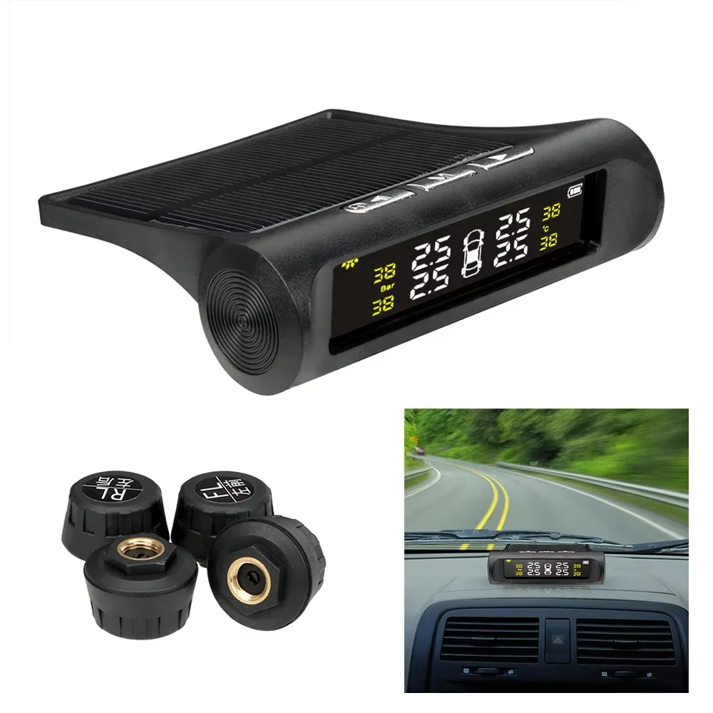 TPMS Car Tire Pressure Monitoring System with Solar Charging