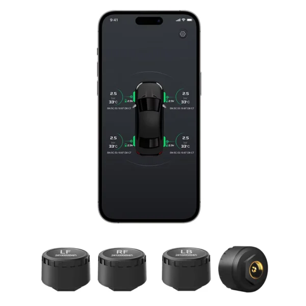 APP TPMS Wireless Tire Pressure Monitoring System with 4 Sensors