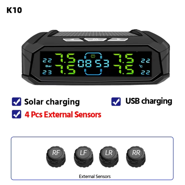Acceo TPMS Solar-Powered Tire Monitoring System 0-8 Bar