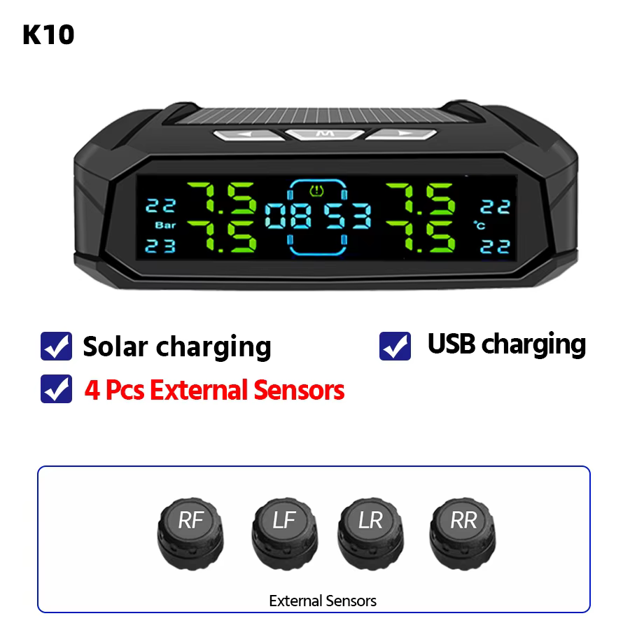 Acceo TPMS Solar-Powered Tire Monitoring System 0-8 Bar