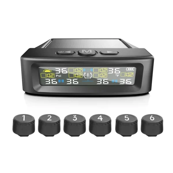 Solar TPMS with 6 External Sensors & Color Display