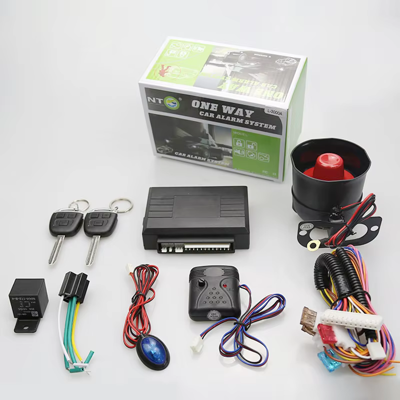 One Way Car Alarm with Central Door Locking and Two Remotes