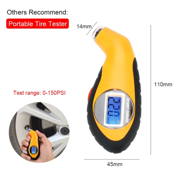 Truck Tire Pressure Monitoring System with 6 Sensors LCD Display
