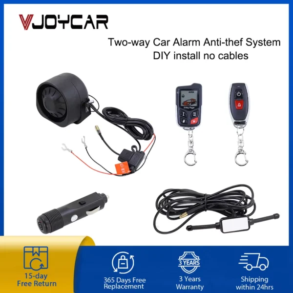 Vjoycar Wireless Two-Way Car Security Alarm System