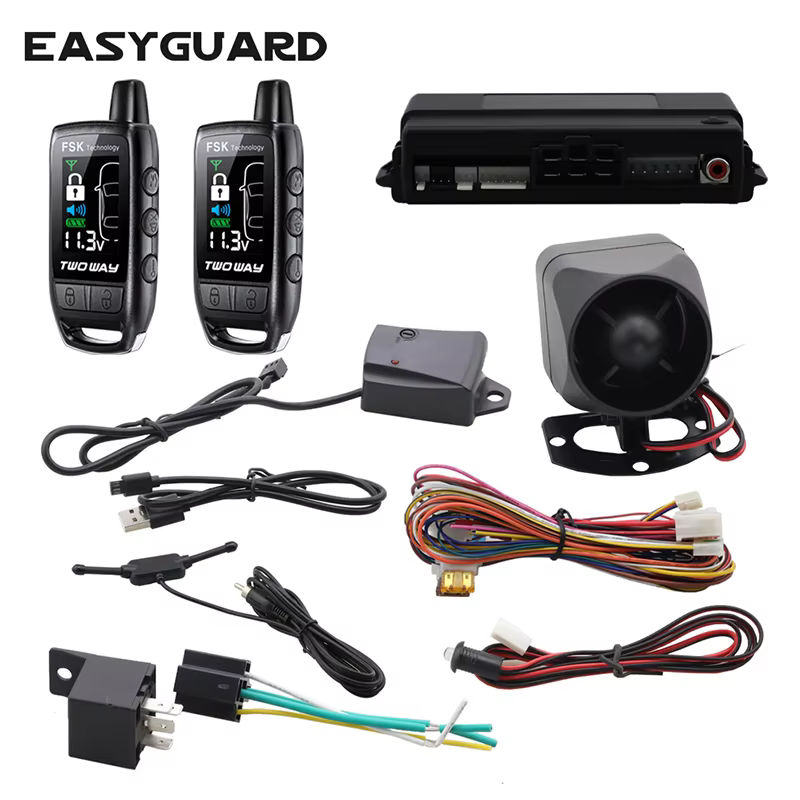EASYGUARD 2-Way Car Alarm with LCD Remote 868MHz DC12V