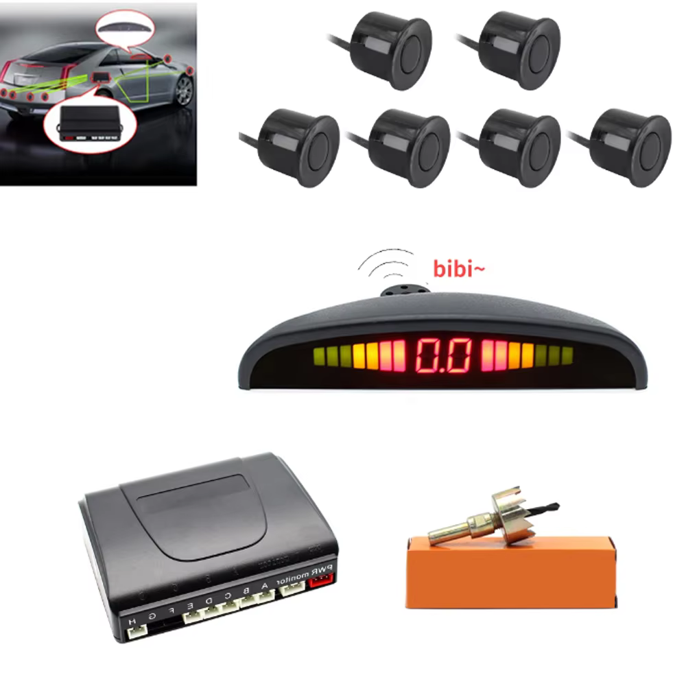 6 Radar Sensor LED Parking Sensor Kit with Display