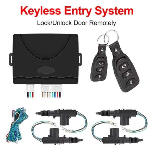 Car Keyless Entry Kit with 4 Door Lock Actuators 12V