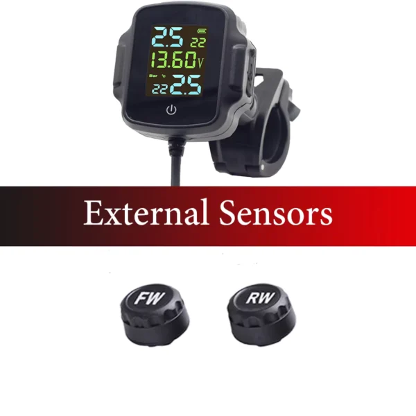 ACCEO TPMS Motorcycle Tire Pressure Monitor with 2 Sensors