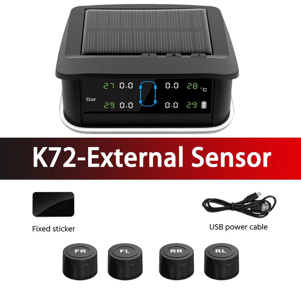 Solar Powered Car TPMS Tire Pressure Monitor System