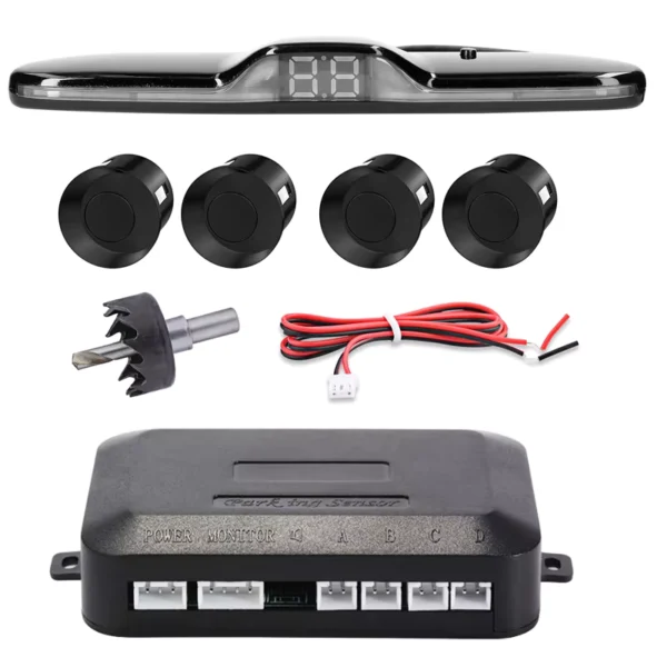 Car Parking Assist System with LED Display & 4 Sensors