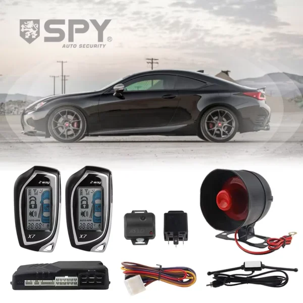 SPY Two Way LCD Car Alarm Remote Start Keyless Entry