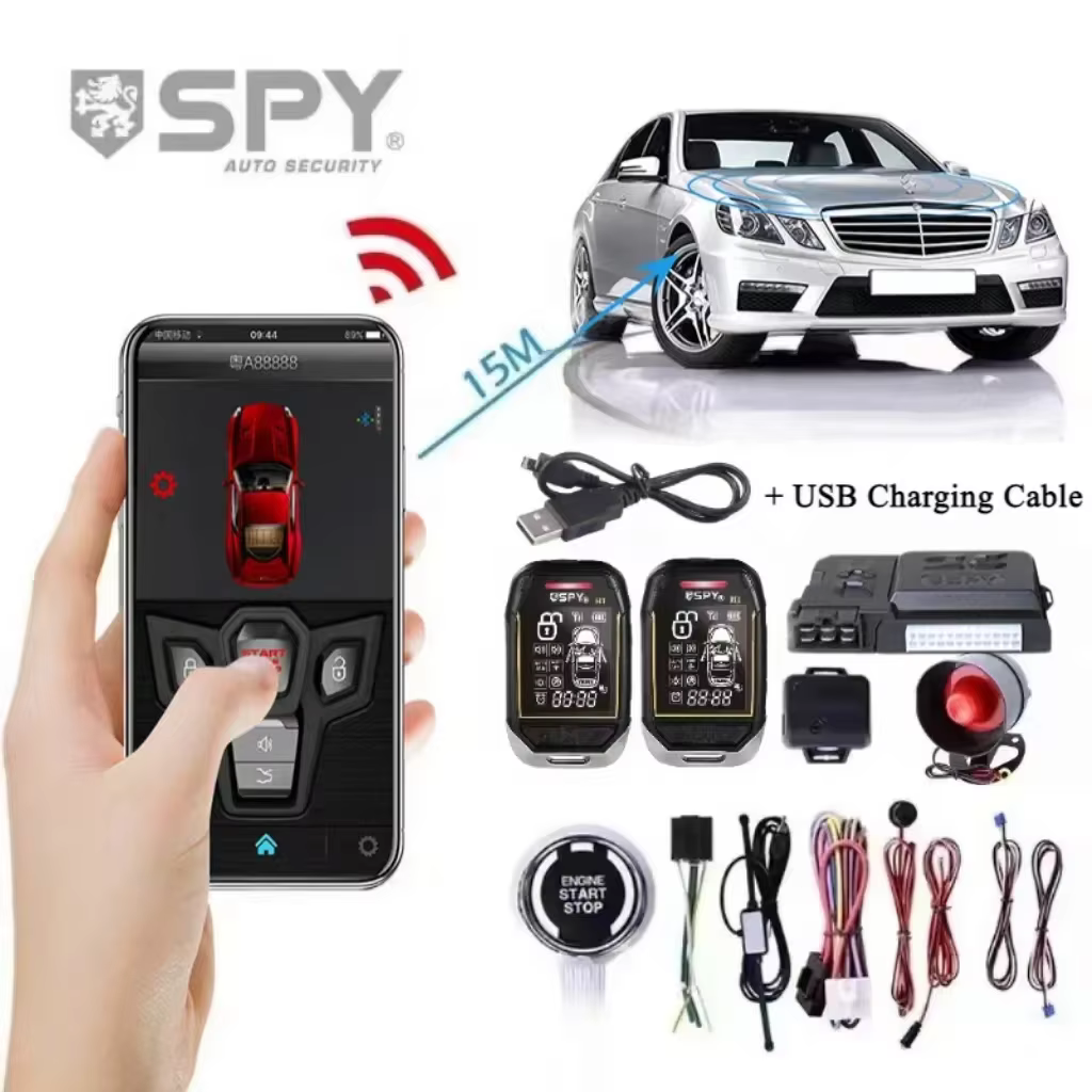 SPY Universal 2 Way Car Alarm with Bluetooth PKE and Remote Start
