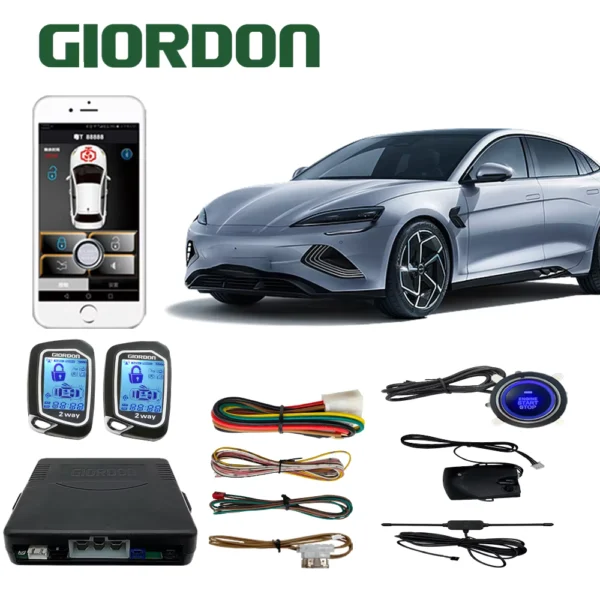 GIORDON Two-Way Car Alarm with LCD Remote Control