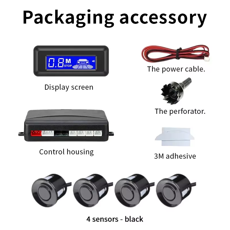 Car Parking Sensor Kit 4 Sensors Buzzer 22mm Backup Radar System