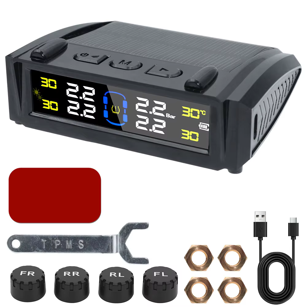 Car TPMS Tire Pressure & Temperature Monitoring System 0-6Bar