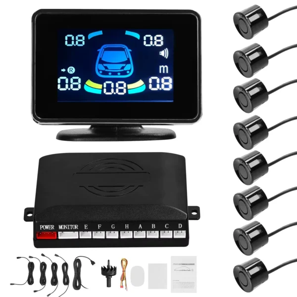 Car Parking Sensor System with 8 Sensors & LCD Display