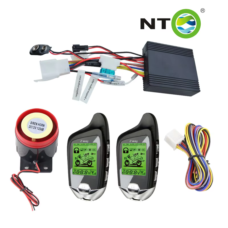 NTO Two-Way Motorcycle Alarm with Tilt Sensor & LCD Remotes