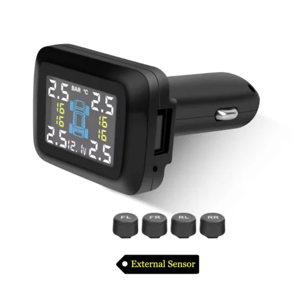 Car TPMS Cigarette Lighter Tire Pressure Monitoring System Alarm