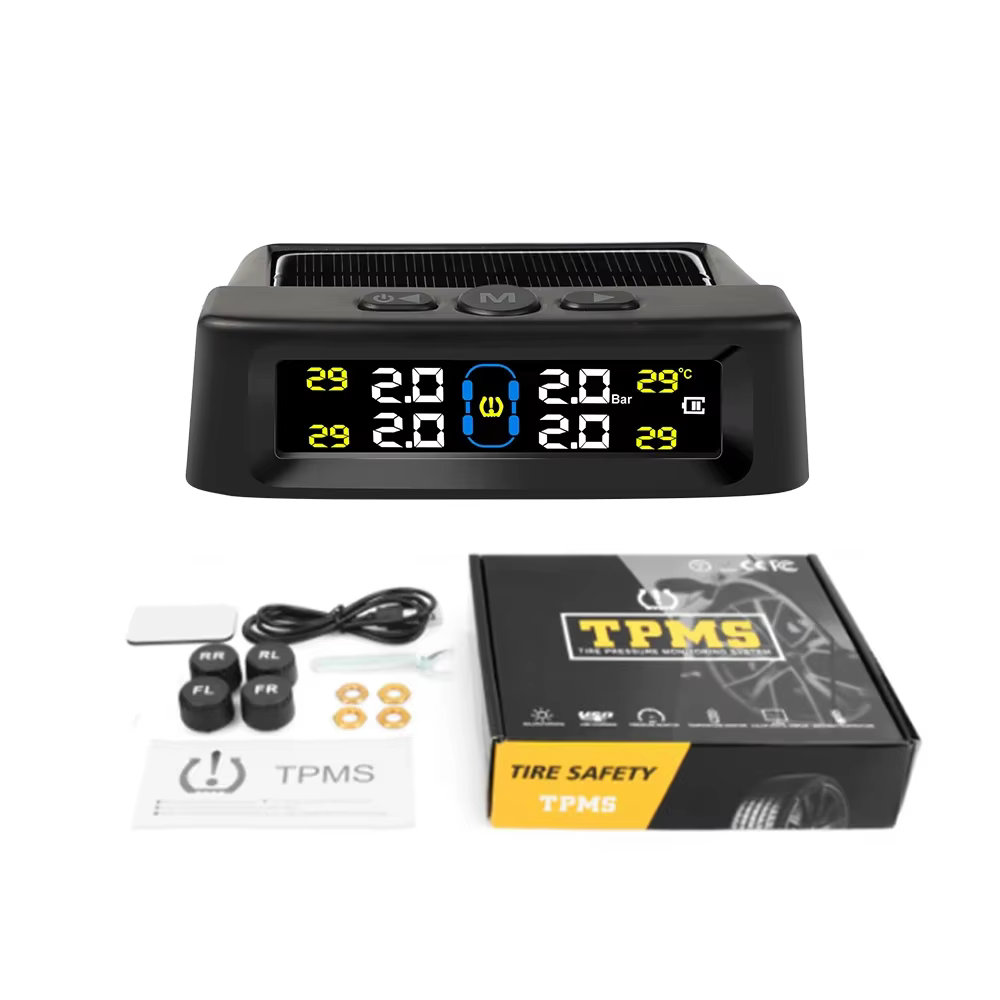 Solar TPMS Car Tire Pressure & Temperature Alarm System