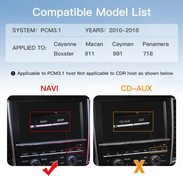 Wireless CarPlay Android Auto for Porsche PCM3.1