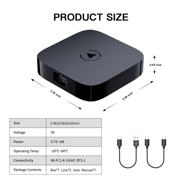 Carbitlink Wireless CarPlay Android Auto Adapter for BAIC