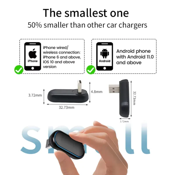 360° Wireless CarPlay Android Auto Adapter for Nissan
