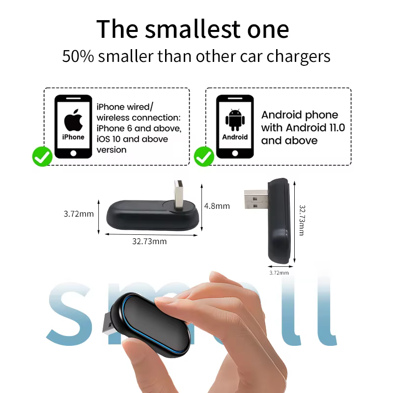 360° Wireless CarPlay Android Auto Adapter for Nissan