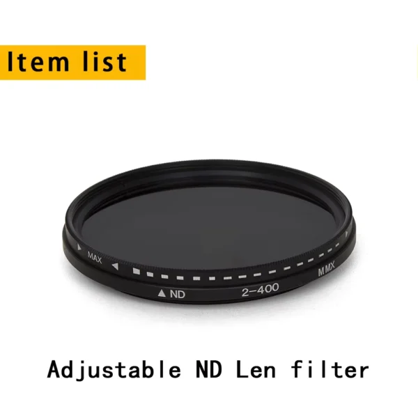 Variable ND Filter Adjustable Neutral Density Lens (ND2-ND400)