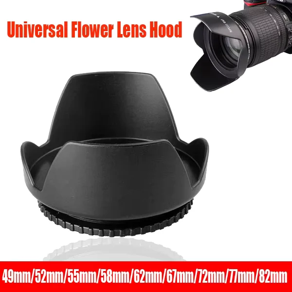 Universal 49-82mm Tulip Flower Lens Hood for Camera