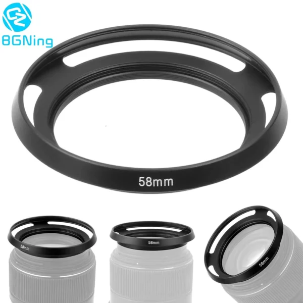 BGNing Ultra-thin Metal Wide-angle Lens Hood for DSLR Cameras