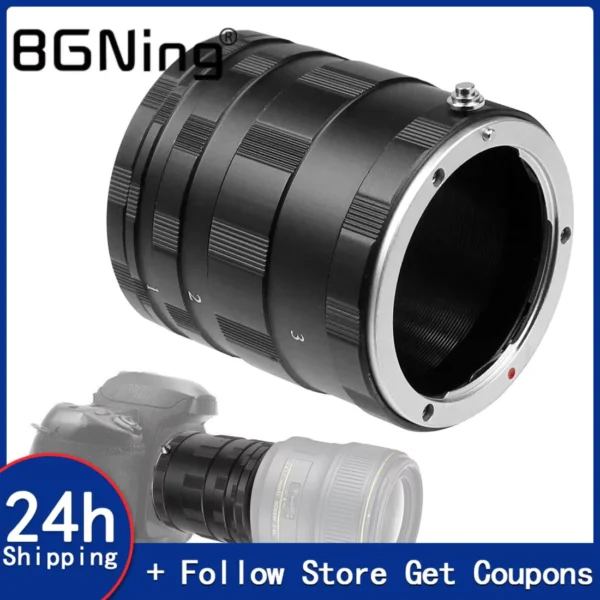 Metal Macro Extension Tube Ring Adapter for DSLR Cameras