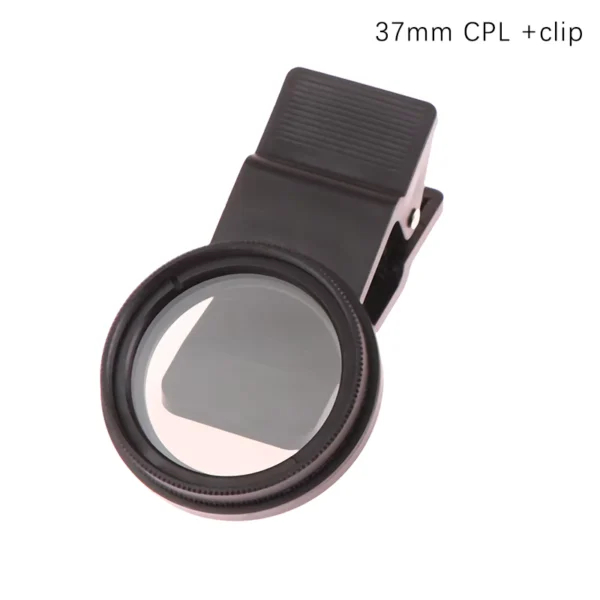 Universal Clip-On 37/52mm Circular Polarizer for Phones