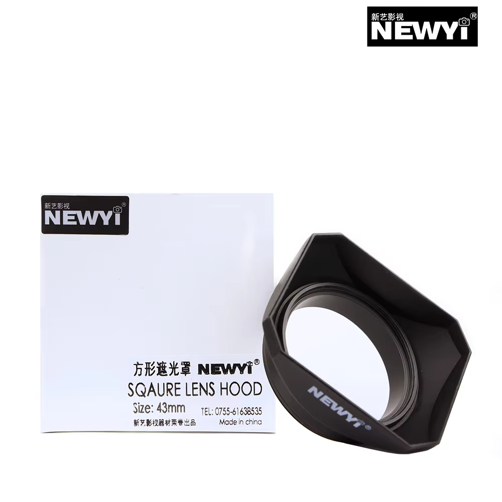 NEWYI Square Screw-On Lens Hood for Mirrorless Cameras