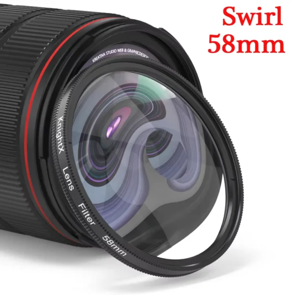 Swirl Camera Lens Filter 49-67mm with Adapter Options