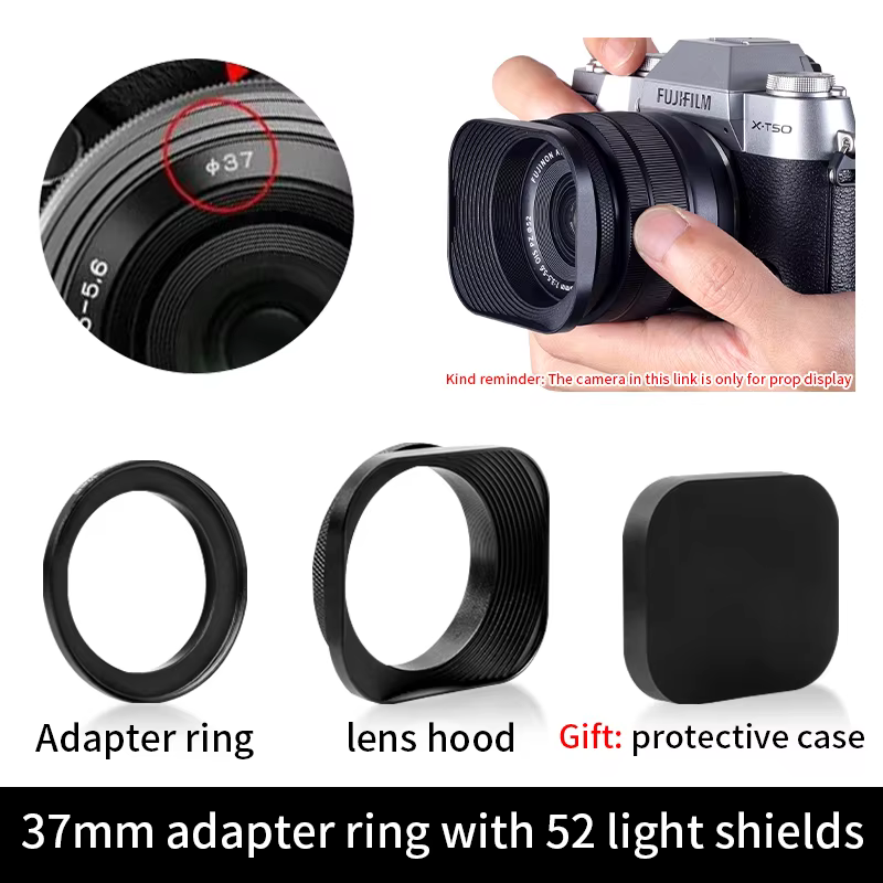 Metal Square Camera Lens Hood for Nikon Canon Sony Fuji