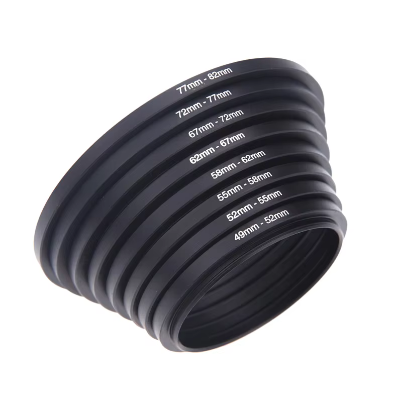 Metal Step Up Rings Lens Adapter Filter Set Aluminum 37-82mm