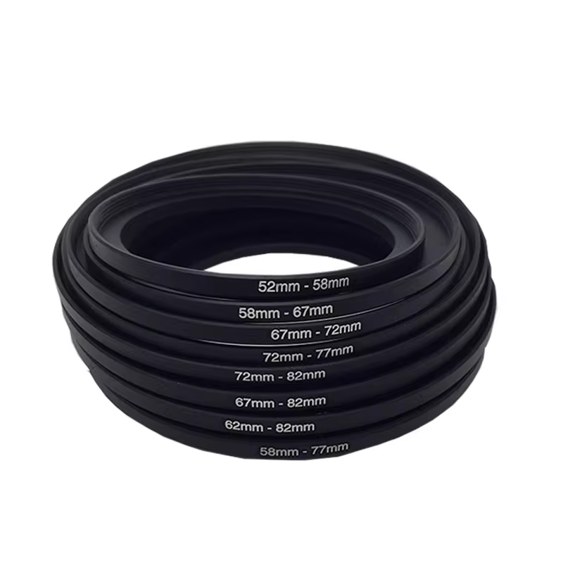 Metal Step Up Rings Aluminum Lens Adapter Filter Set