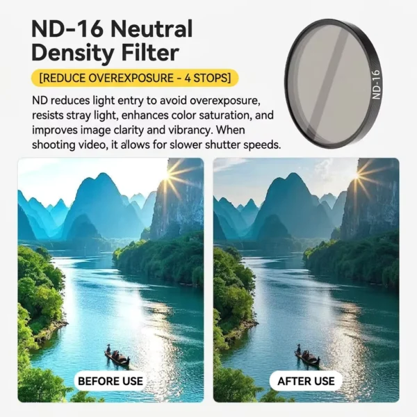 CPL ND8 ND16 ND32 Filter Set for DJI Action 6 Camera