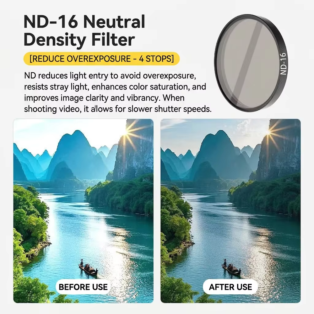 CPL ND8 ND16 ND32 Filter Set for DJI Action 6 Camera