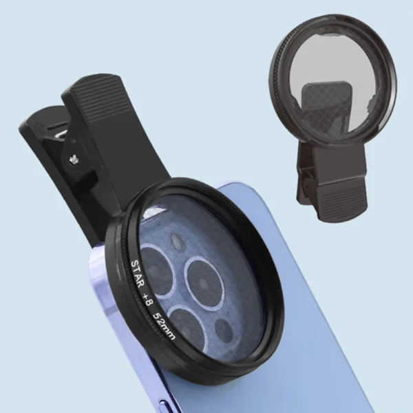 Adjustable 52mm Phone Star Filter Lens for Night Photography