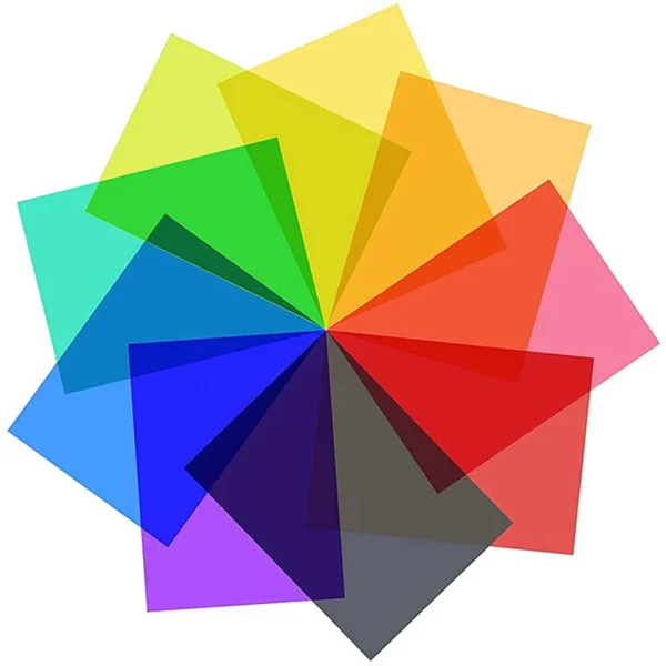 9Pcs Multicolor Gel Light Filters for Photo Video Stage